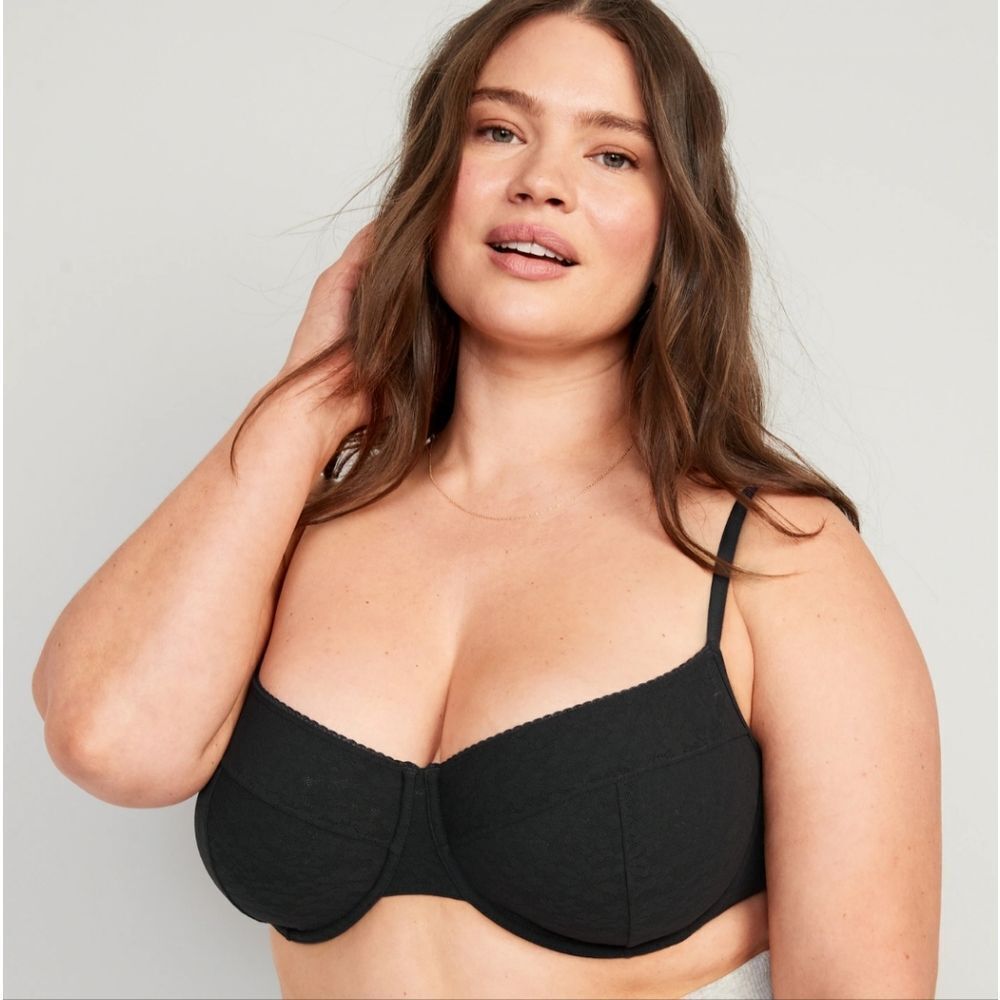 New With Tags Old Navy Size 48D Black Mesh Underwire Balconette Bra